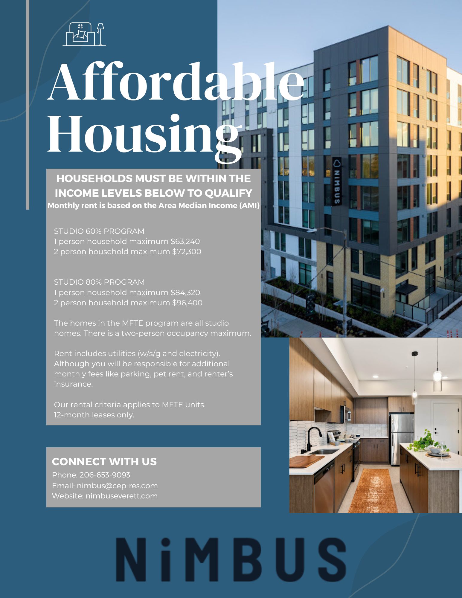 Blue Gold Simple Furniture Design Portrait Sell Sheet-1